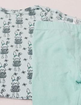 selbstgenähtes Langarmshirt mit Leggings Gr. 62 (952)